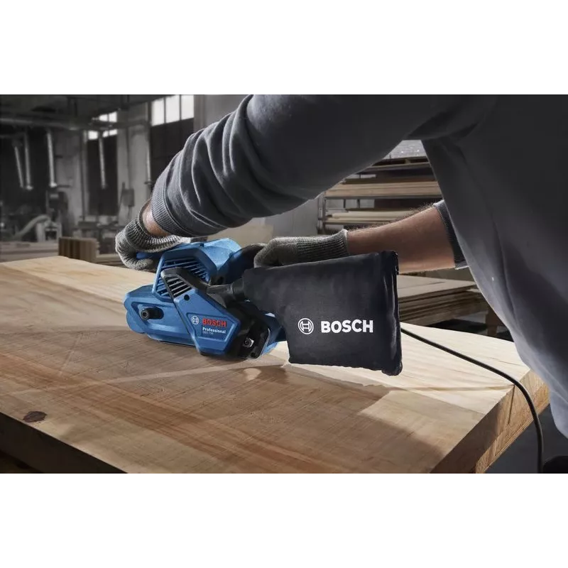 Bosch GBS 750 Professional lentveida slīpmašīna, melna, zila, 850 W