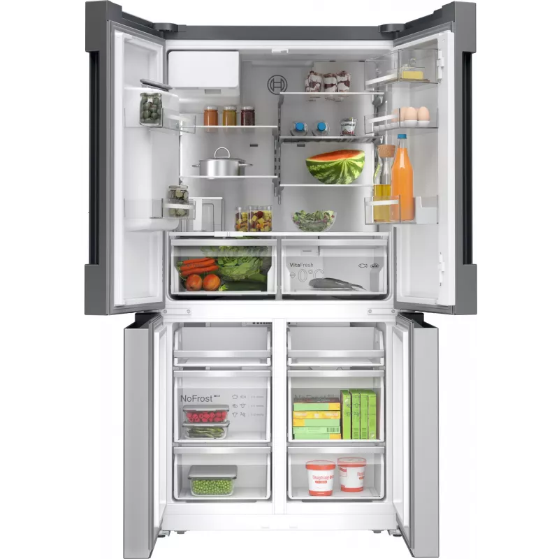 Bosch Serie 6 KFI96APEA blakussienas ledusskapis Brīvi stāvošs 574 L Matēta tērauda