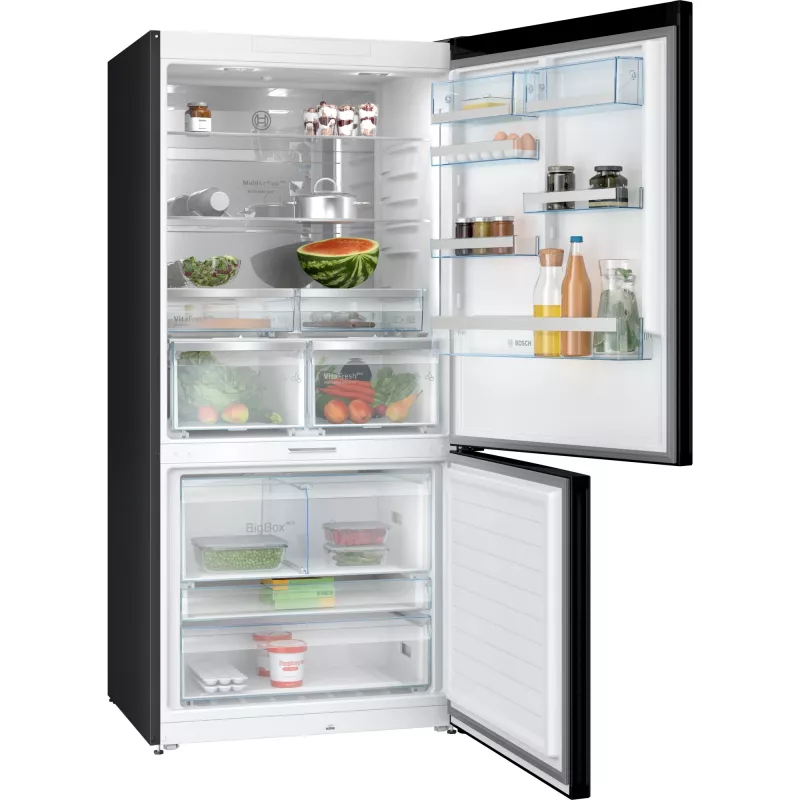 Bosch Series 8 KGP86AXB0N ledusskapis-saldētava Brīvstāvošs 621 L Melns, Nerūsējošais tērauds