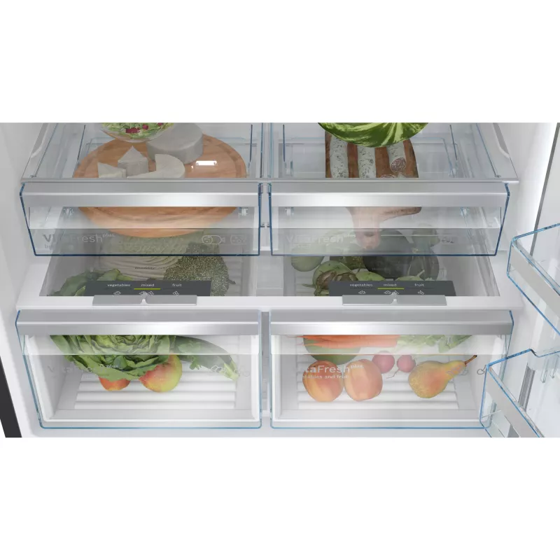 Bosch Series 8 KGP86AXB0N ledusskapis-saldētava Brīvstāvošs 621 L Melns, Nerūsējošais tērauds