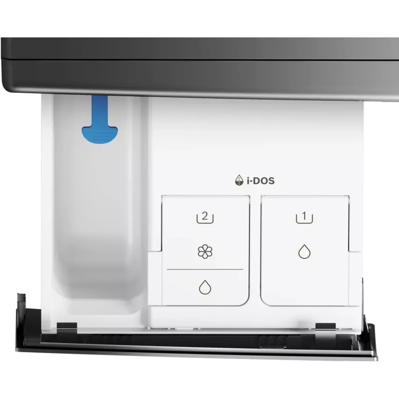 Bosch Serie 8 WNC254AS0 veļas mazgājamā mašīna ar žāvētāju Brīvi stāvoša Ielādēšana no priekšpuses Nerūsējošais tērauds