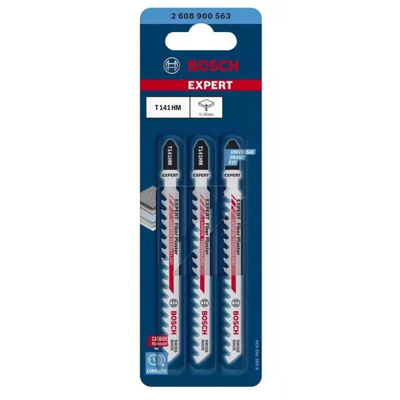 Bosch 2 608 900 563 finierzāģa/virzuļzāģa/reciprozāģa asmens Finierzāģa asmens Karbīda 3 gab.