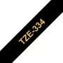 Lentes kasetne Brother TZe334 12mm zelta uz melna