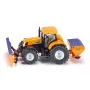 Siku traktors ar sniega vērstuvi un sāls kliedētāju, Traktora modelis, Salikts, 1:50, Metāls, Plastmasa, 3 gadi, Melna, Zila, Oranža