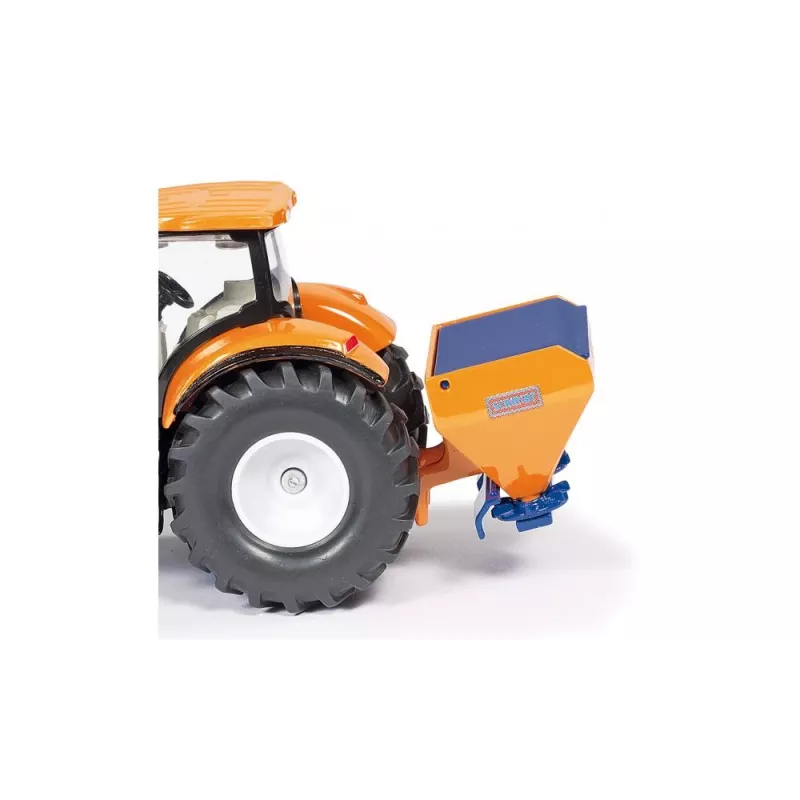 Siku traktors ar sniega vērstuvi un sāls kliedētāju, Traktora modelis, Salikts, 1:50, Metāls, Plastmasa, 3 gadi, Melna, Zila, Oranža
