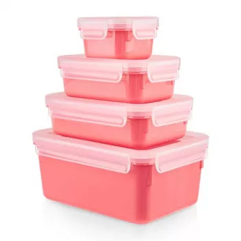 EMSA Clip & Close Rectangular Set Coral 4 gab.
