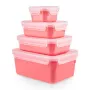 EMSA Clip & Close Rectangular Set Coral 4 gab.