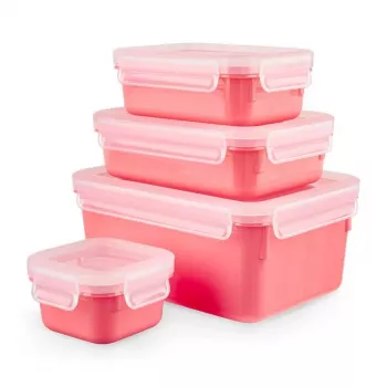 EMSA Clip & Close Rectangular Set Coral 4 gab.