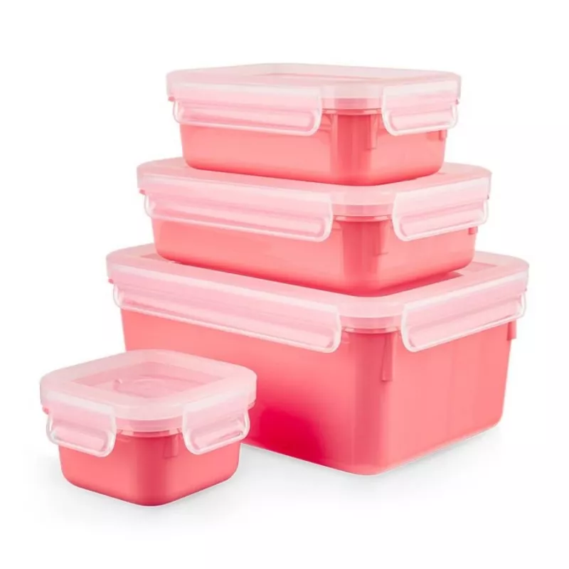 EMSA Clip & Close Rectangular Set Coral 4 gab.