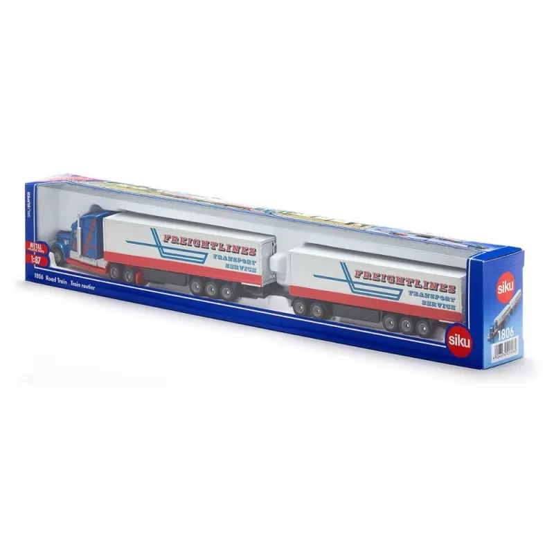 Siku Road Train, Autovilciena modelis, Samontēts, 1:87, Metāls, Plastmasa, 3 gadi, Zils, Sarkans, Balts