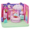 Gabby's Dollhouse, Sweet Dreams guļamistaba ar Pillow Cat figūriņu un 3 aksesuāriem, 3 mēbelēm un 2 piegādēm, rotaļlietas bērniem no 3 gadu vecuma