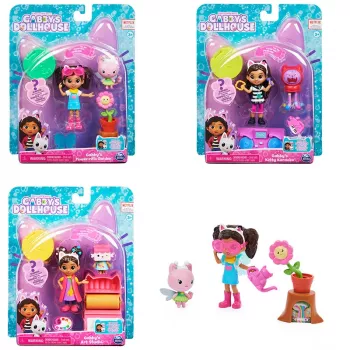 Gabby's Dollhouse , Mākslas studijas komplekts ar 2 rotaļu figūriņām, 2 aksesuāriem, piegādi un mēbeli, rotaļlietas bērniem no 3 gadu vecuma