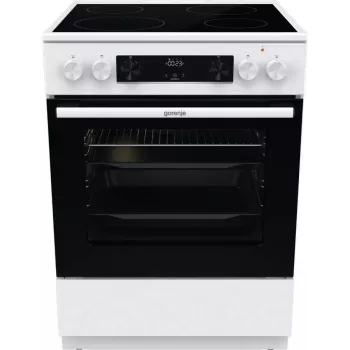 Gorenje GEC6C40WD Brīvi stāvoša plīts Elektriskā Keramiskā plīts virsma Melna, Balta