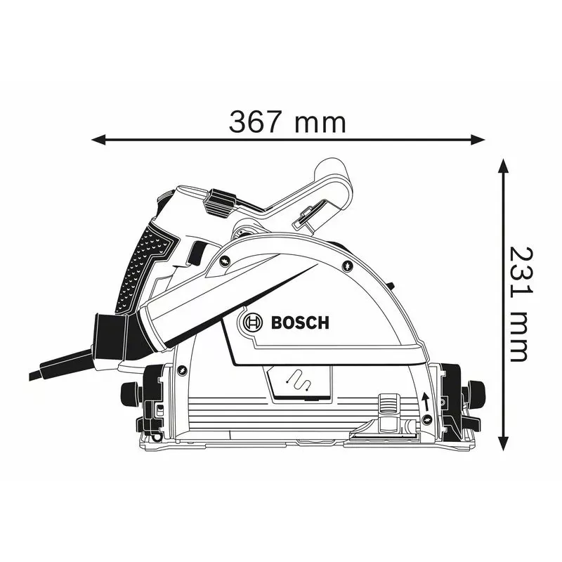 Bosch 0 601 675 001 pārnēsājamais ripzāģis 16.5 cm 6250 RPM 1400 W