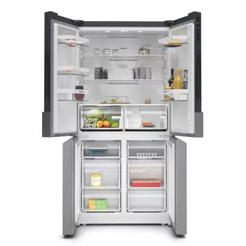 Siemens iQ300 KF96NVPEA ledusskapis ar blakus novietotu saldētavu Brīvi stāvošs 605 L Sudraba