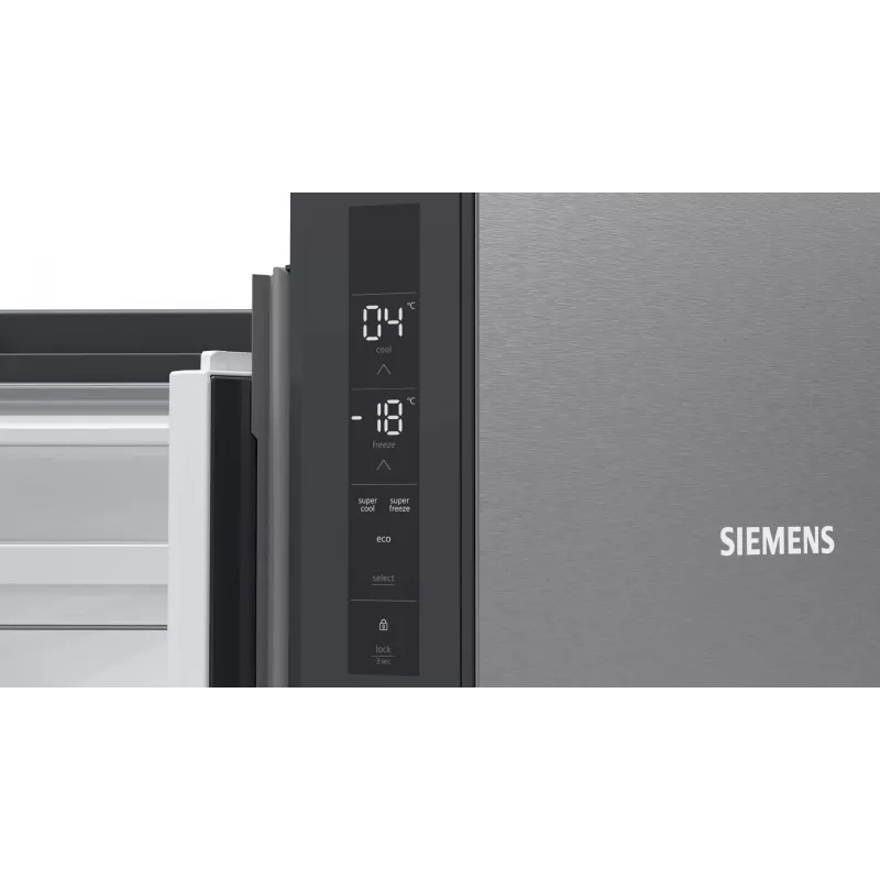 Siemens iQ300 KF96NVPEA ledusskapis ar blakus novietotu saldētavu Brīvi stāvošs 605 L Sudraba