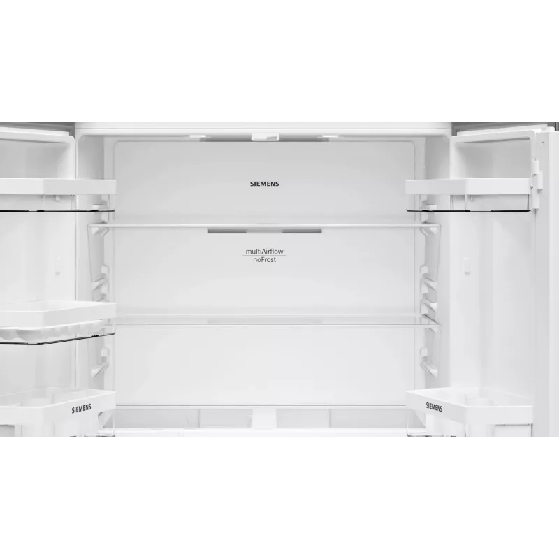Siemens iQ300 KF96NVPEA ledusskapis ar blakus novietotu saldētavu Brīvi stāvošs 605 L Sudraba