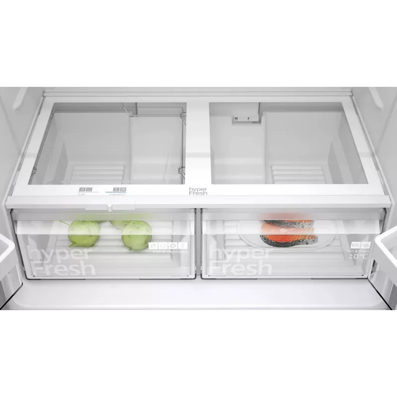 Siemens iQ300 KF96NVPEA ledusskapis ar blakus novietotu saldētavu Brīvi stāvošs 605 L Sudraba