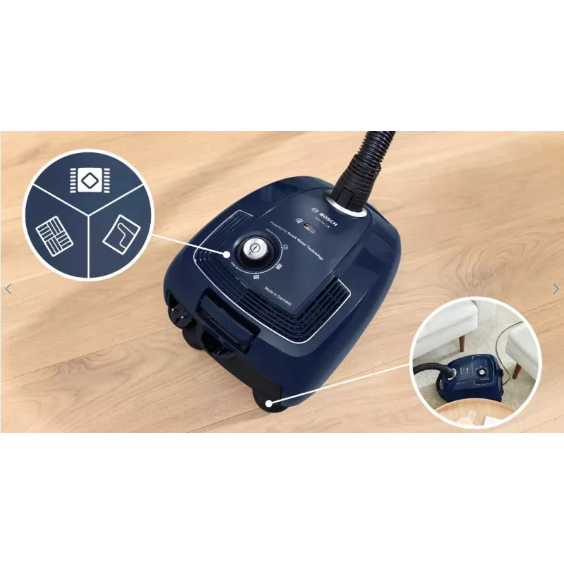 Bosch Serie 4 BGD38BU2 putekļsūcējs 4 L bungas tipa putekļsūcējs Sausā tīrīšana Putekļu maiss 600 W