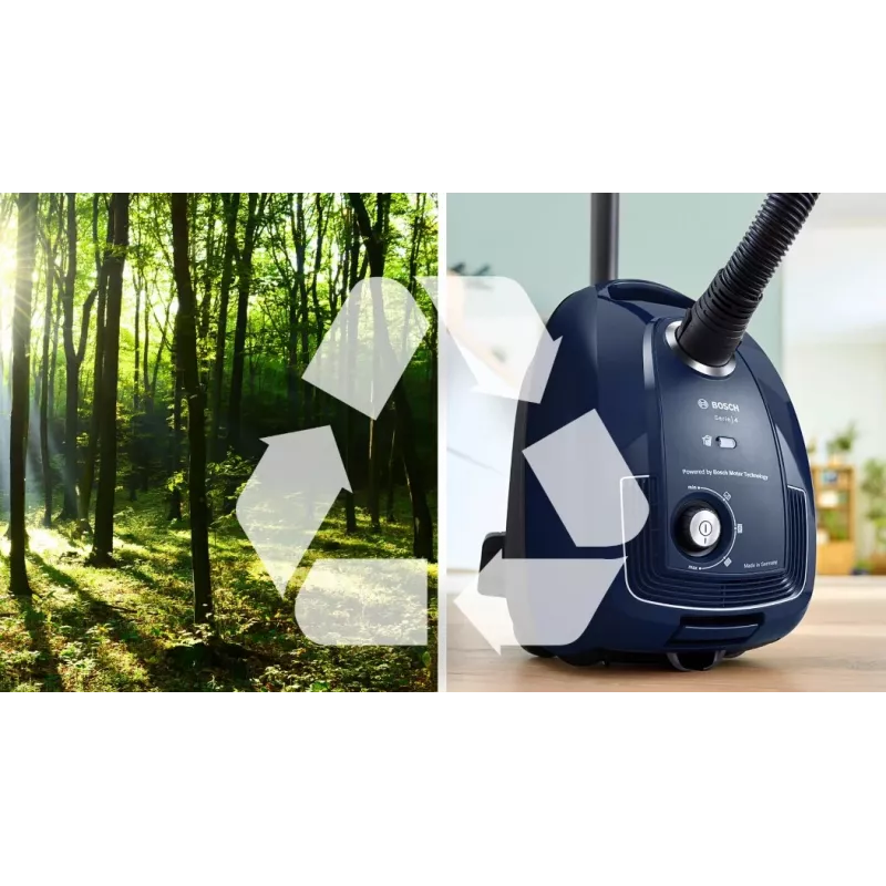 Bosch Serie 4 BGD38BU2 putekļsūcējs 4 L bungas tipa putekļsūcējs Sausā tīrīšana Putekļu maiss 600 W