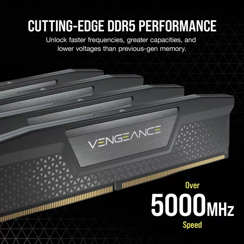 CORSAIR Memory 32GB (2x16gb) DDR5 Dram 6000mt/s CL38 Memory komplekts Vengeance Melns