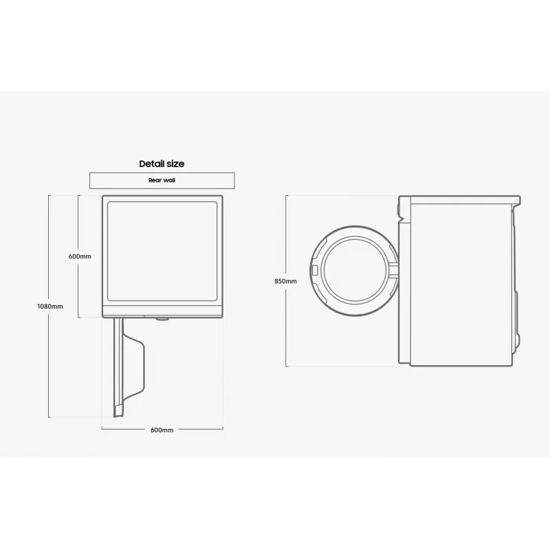 Samsung DV90BB7445GWS2 veļas žāvētājs Brīvstāvošs Ielādēšana no priekšas 9 kg Balta