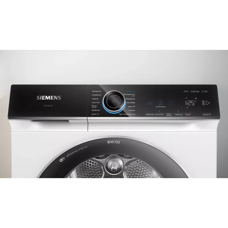 Siemens iQ700 WQ45B2B40 veļas žāvētājs Brīvstāvošs Ielādēšana no priekšas 9 kg Balts