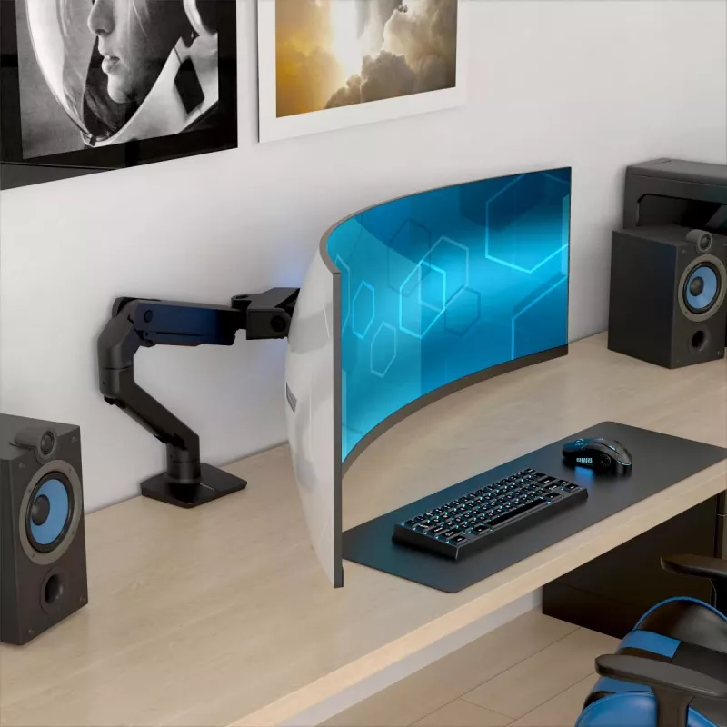 ERGOTRON HX galda monitora statīvs ar VHD šarnīru - matēti melns