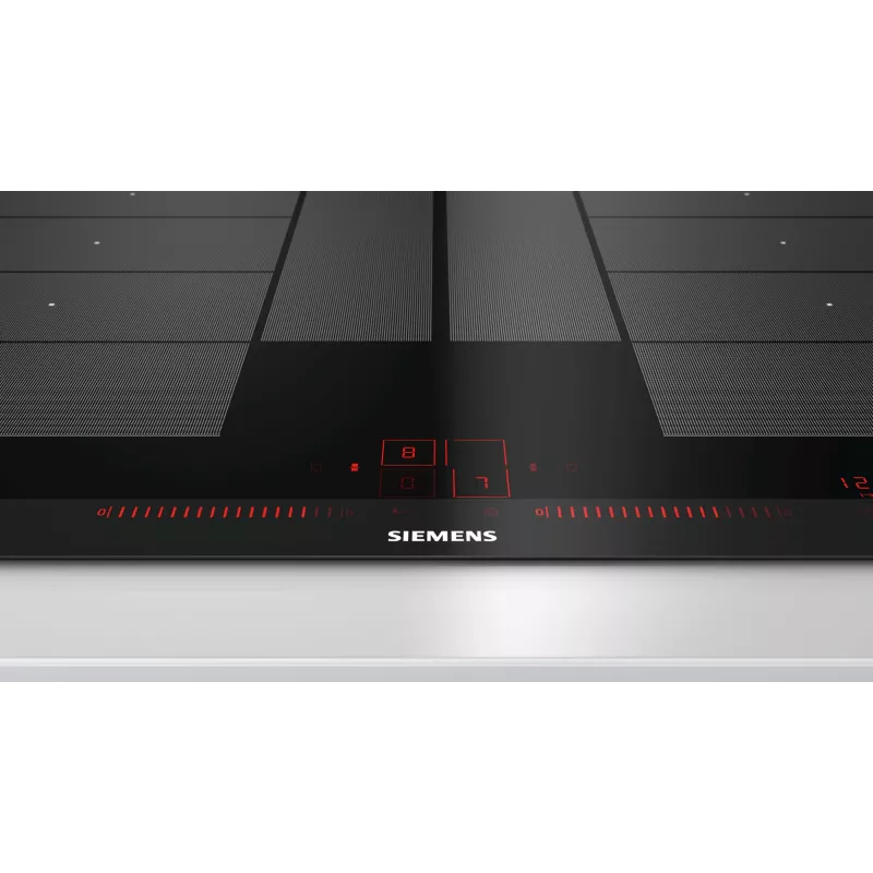Siemens EX875LYC1E plīts virsma, melna, iebūvēta, zonas indukcijas plīts virsma, 4 zonas