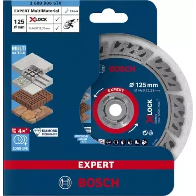 Bosch EXPERT MULTIMATERIAL X-LOCK griešanas disks