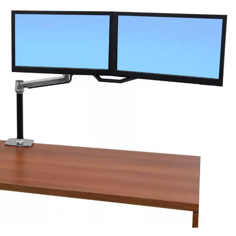 ERGOTRON Lx Hd sēd-stāv galda stiprinājuma LCD svira (pulēts alumīnijs)