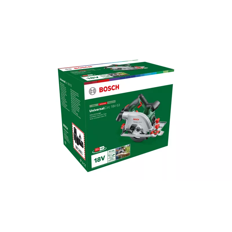 Bosch Circ 18V-53 16 cm melns, zaļš 4300 RPM