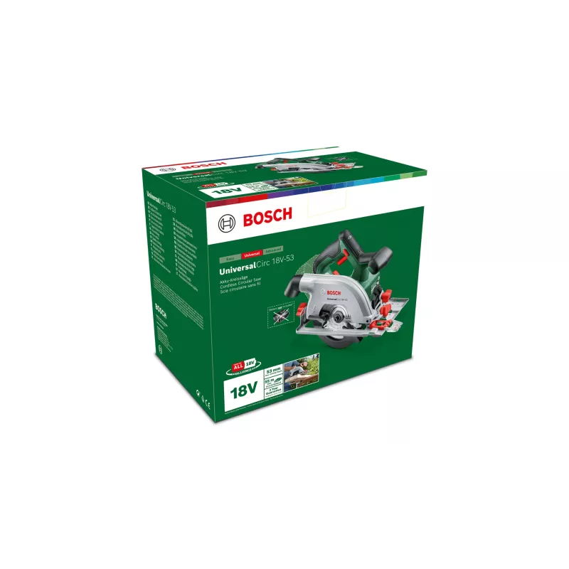 Bosch Circ 18V-53 16 cm Melns, Zaļš 4300 RPM