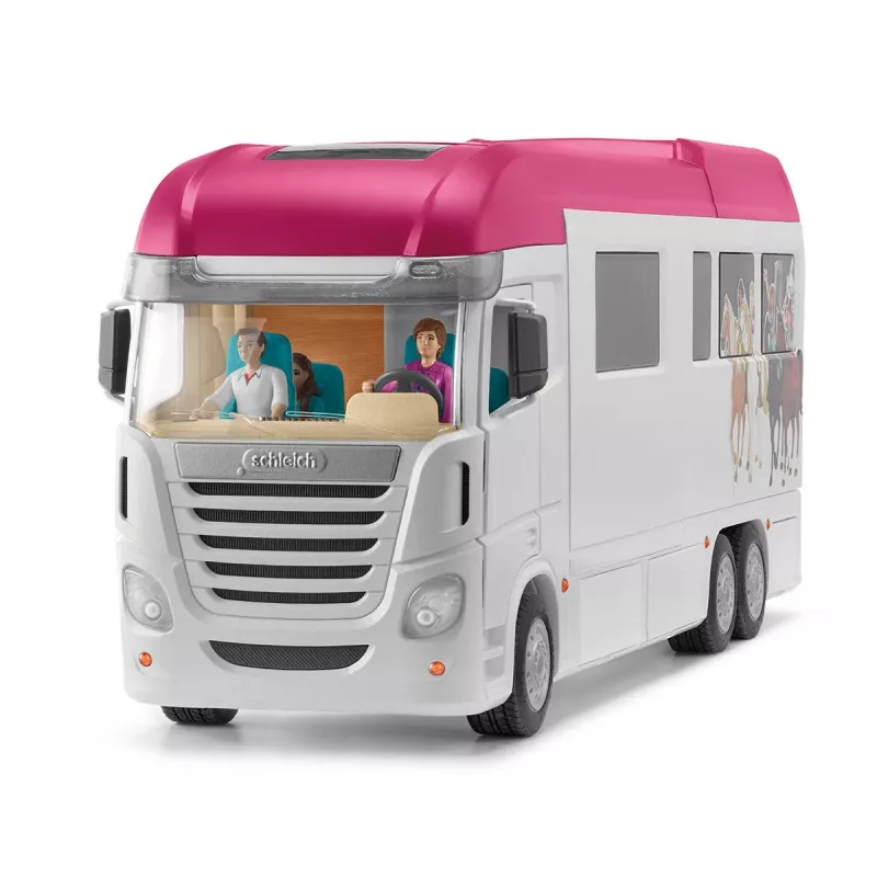 schleich HORSE CLUB Zirgu pārvadātājs, Ēkas, Kempings, Zirgu stallis, Zirgi, Jāšanas turnīrs, 5 gadi, Daudzkrāsains, Plastmasa