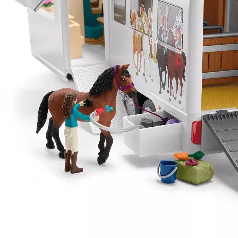 schleich HORSE CLUB Zirgu pārvadātājs, Ēkas, Kempings, Zirgu stallis, Zirgi, Jāšanas turnīrs, 5 gadi, Daudzkrāsains, Plastmasa