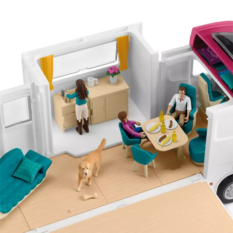 schleich HORSE CLUB Zirgu pārvadātājs, Ēkas, Kempings, Zirgu stallis, Zirgi, Jāšanas turnīrs, 5 gadi, Daudzkrāsains, Plastmasa