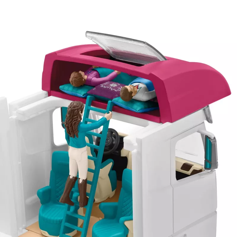 schleich HORSE CLUB Zirgu pārvadātājs, Ēkas, Kempings, Zirgu stallis, Zirgi, Jāšanas turnīrs, 5 gadi, Daudzkrāsains, Plastmasa