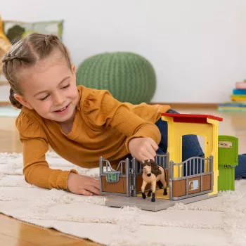 schleich FARM WORLD Pony Box ar Islandes ponija ērzeli, Ferma, Ēkas, Lauku dzīvnieki / fermas rotaļlietas, Zirgu stallis, Zirgi, 3 gadi, Daudzkrāsains
