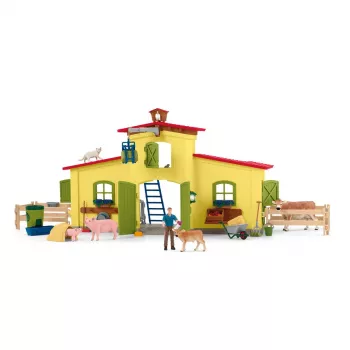 schleich FARM WORLD Lielā ferma ar dzīvniekiem un piederumiem, Ferma, 3 gadi, Daudzkrāsaina, Plastmasa