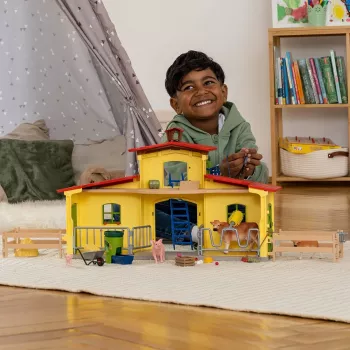 schleich FARM WORLD Lielā ferma ar dzīvniekiem un piederumiem, Ferma, 3 gadi, Daudzkrāsaina, Plastmasa