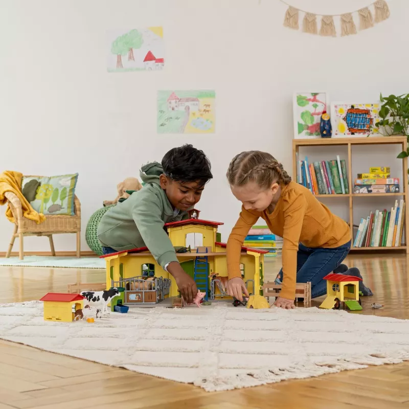schleich FARM WORLD Lielā ferma ar dzīvniekiem un piederumiem, Ferma, 3 gadi, Daudzkrāsaina, Plastmasa