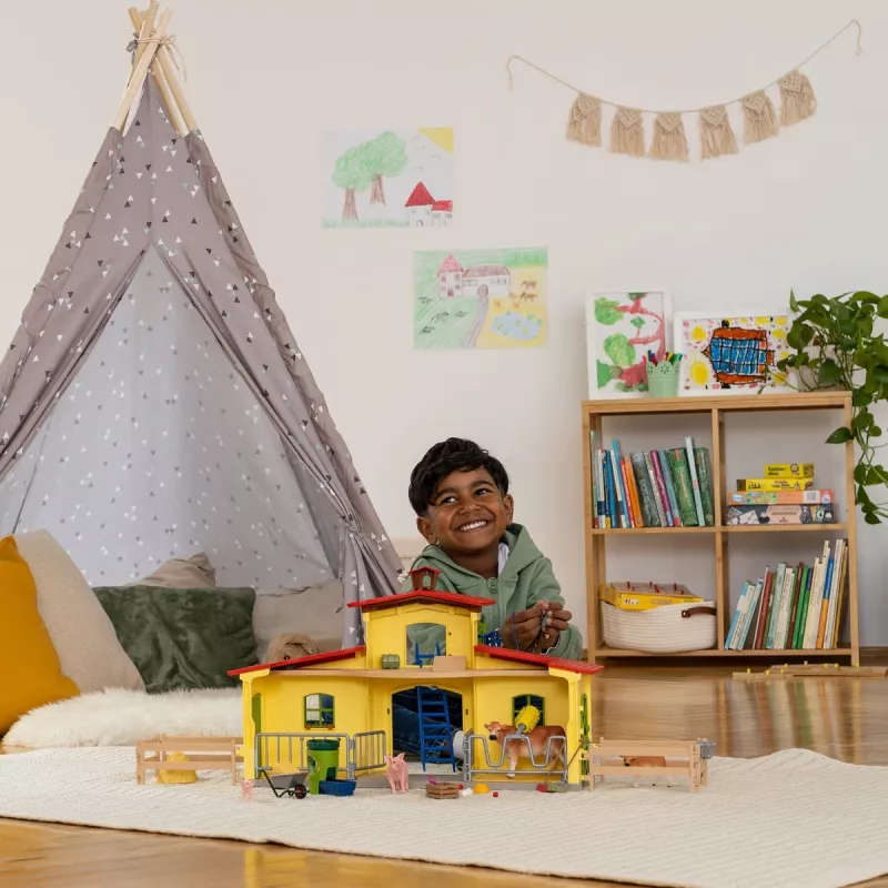 schleich FARM WORLD Lielā ferma ar dzīvniekiem un piederumiem, Ferma, 3 gadi, Daudzkrāsaina, Plastmasa