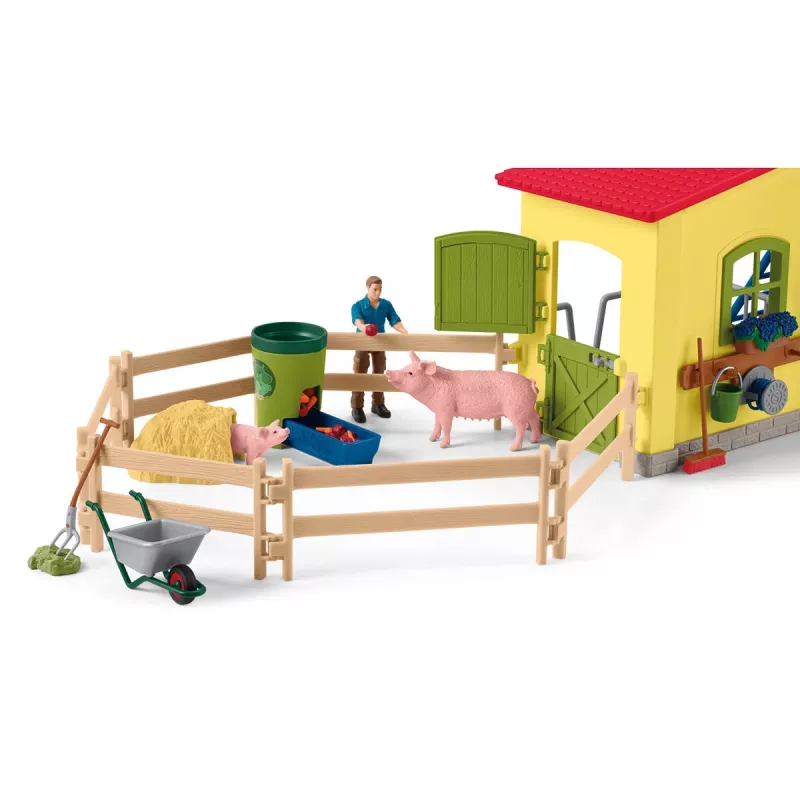 schleich FARM WORLD Lielā ferma ar dzīvniekiem un piederumiem, Ferma, 3 gadi, Daudzkrāsaina, Plastmasa
