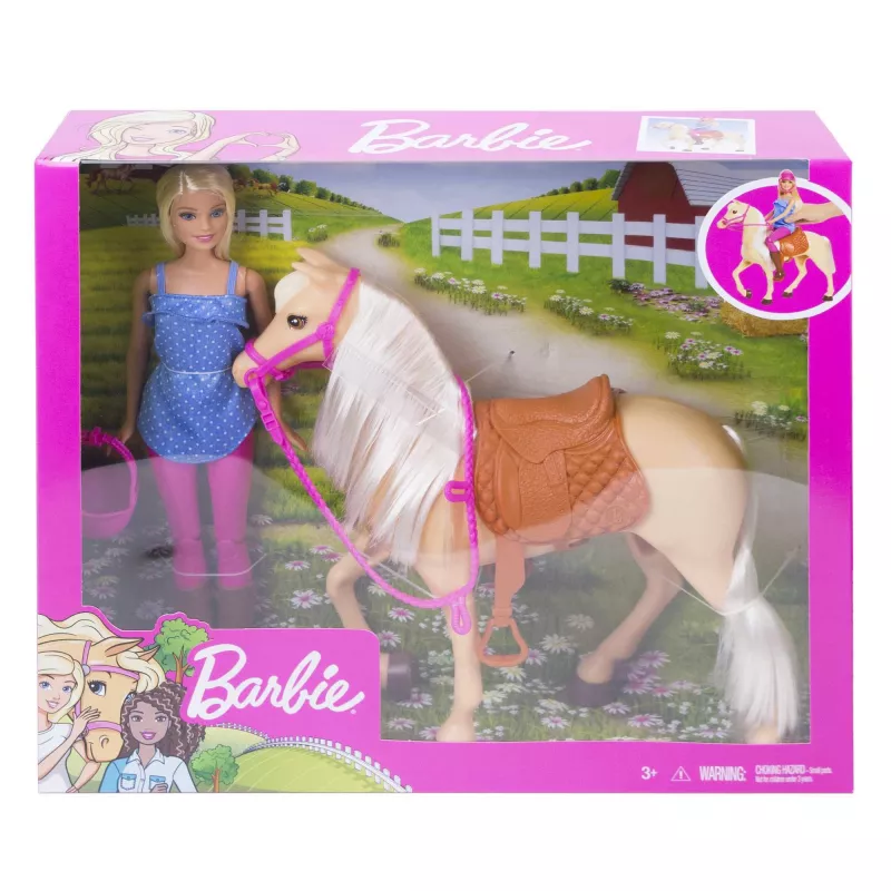 Lelle Barbie un zirgs, Modes lelle, Sieviete, 3 gadi, Meitene, 250 mm, 480 g