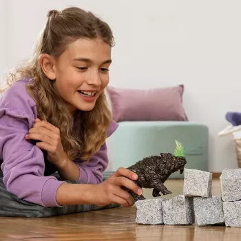 schleich ELDRADOR CREATURES Battle Rhino, 7 gadi, Briesmoņi un pūķi, Akmens pasaule, Melns, Zaļš, Plastmasa