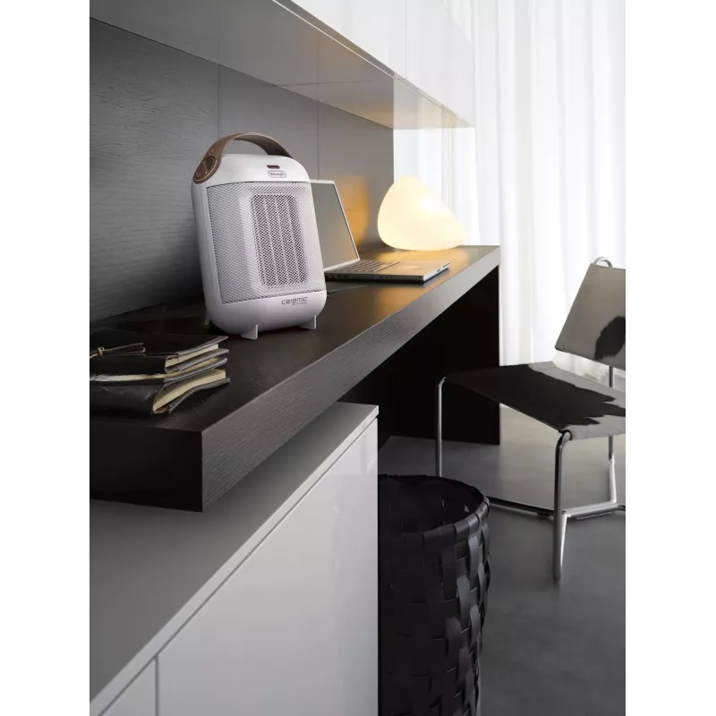 De’Longhi Capsule HFX30C18.IW iekštelpu brūnā, baltā krāsā 1800 W ventilators elektriskais sildītājs