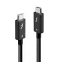Lindy 1m Thunderbolt 4 kabelis, 40Gbps, pasīvs, vīrietis, vīrietis, 1 m, 40 Gbit/s, melns, niķelis/zelts