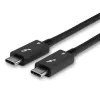 Lindy 1m Thunderbolt 4 kabelis, 40Gbps, pasīvs, vīrietis, vīrietis, 1 m, 40 Gbit/s, melns, niķelis/zelts