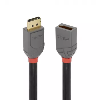 Lindy 1m DisplayPort 1.4 pagarinātāja kabelis, Anthra Line, 1 m, DisplayPort, DisplayPort, vīrišķais, sievišķais, 7680 x 4320 pikseļi