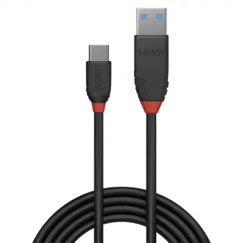 Lindy 1m USB 3.2 Type A to C kabelis, 10 Gbit/s, Melns Line